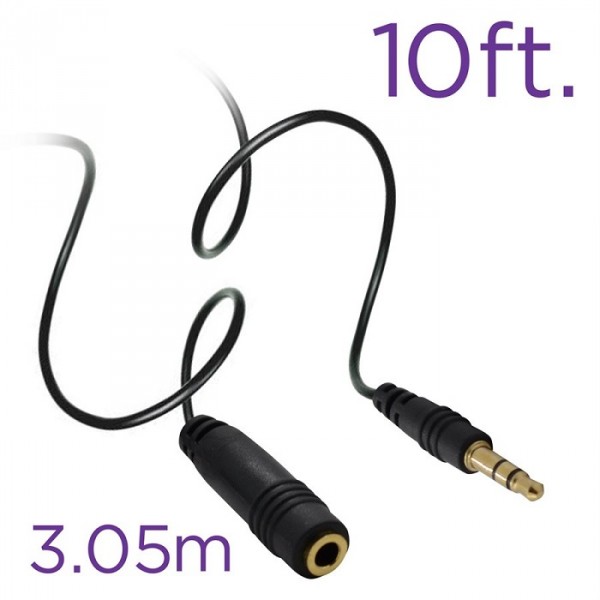 AxGear – Câble audio auxiliaire 3,5 mm mâle/femelle, rallonge pour casque  d’écoute, prise pour écouteurs, câble stéréo, 10 pi, 3 m